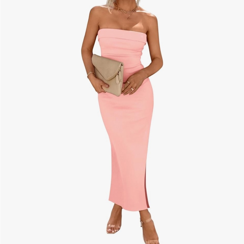 Chic Pink Strapless Tube Dress